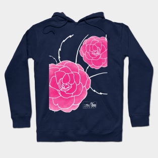 Pink Camellia Blossom in Early Winter Hoodie